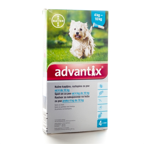 Advantix за кучета над 4  до 10 kg